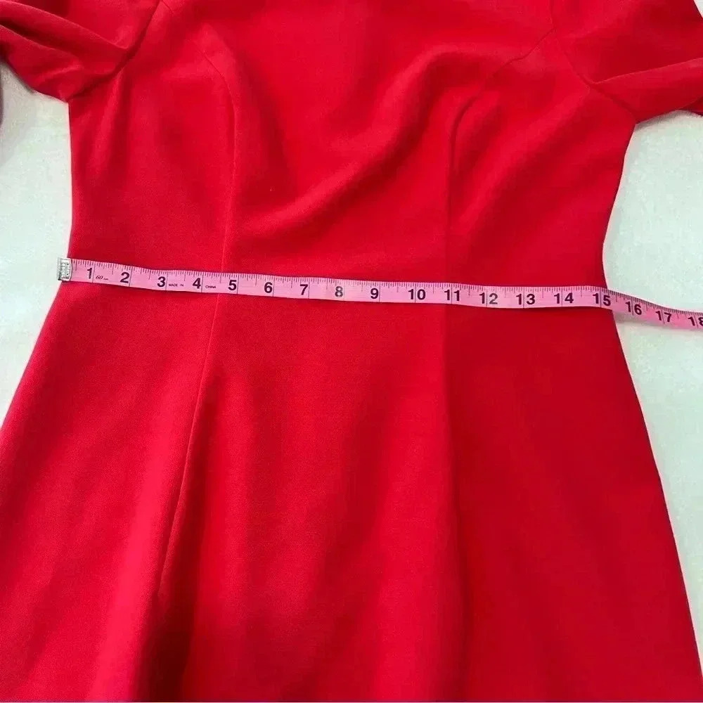 Black Halo Petal Sleeve Dress in Chic Red,‎ Size 8 - Picture 12 of 14